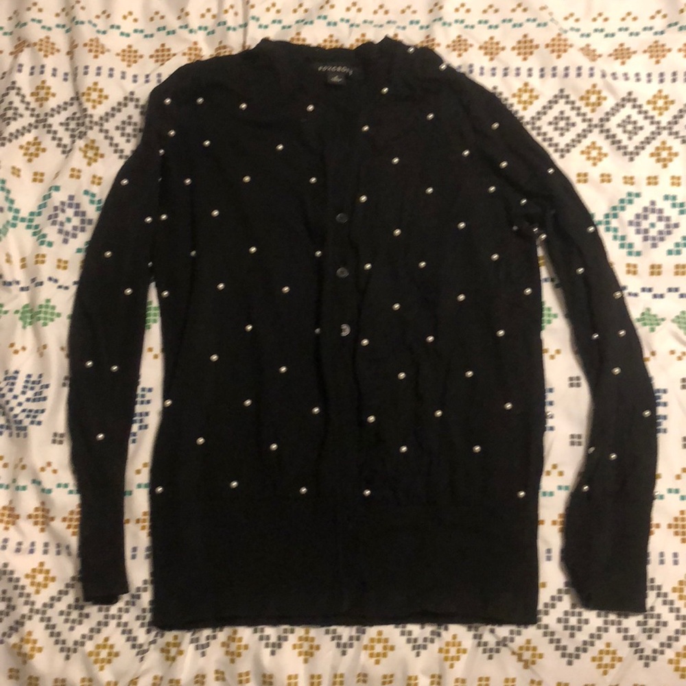 Black cardigan with pearl design